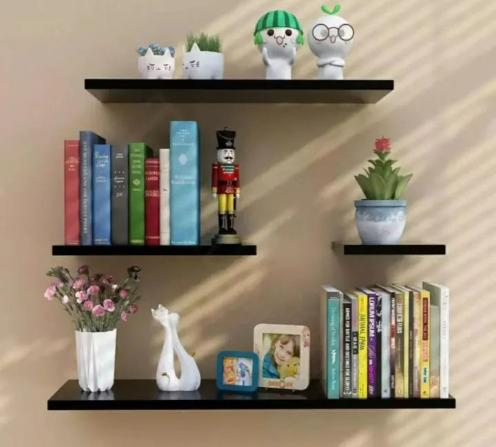 Set of 4 Wall-Mounted Folding Shelves – Tiered Decorative Floating Shelves for Home, Office & Wall Decor