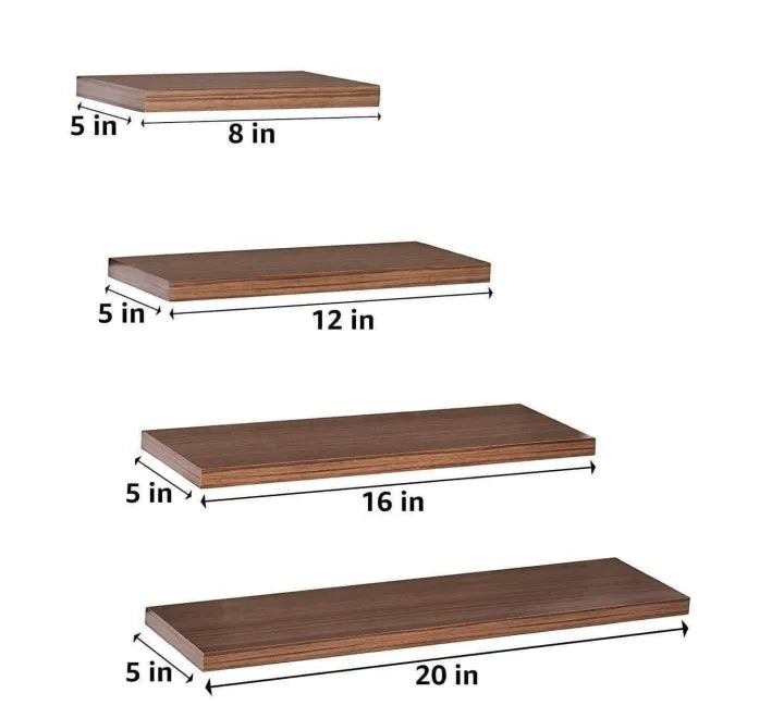 Set of 4 Wall-Mounted Folding Shelves – Tiered Decorative Floating Shelves for Home, Office & Wall Decor