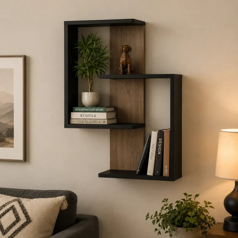Wood Wall Shelf – Elegant Decorative Display Shelf for Home & Living