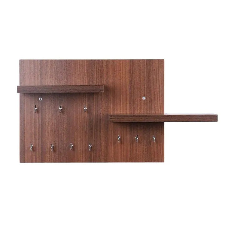 Wooden Key Holder with Shelf – Rustic Wall-Mounted Mail Organizer & Decorative Key Rack for Home