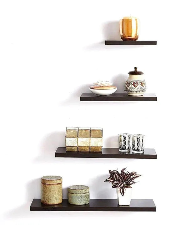 Set of 4 Wall-Mounted Folding Shelves – Tiered Decorative Floating Shelves for Home, Office & Wall Decor