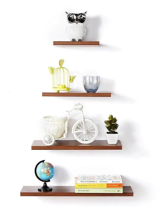 Set of 4 Wall-Mounted Folding Shelves – Tiered Decorative Floating Shelves for Home, Office & Wall Decor