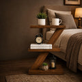 DIY Z-Shape Side Table Plans – Modern 3-Tier Wood Shelf